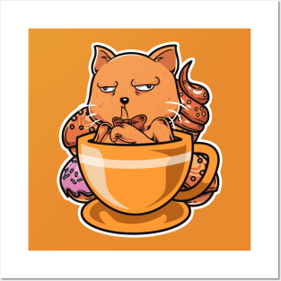 Weird Cat and Coffee Posters and Art